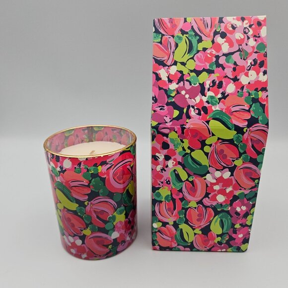 LILLY PULITZER Lilly's Jungle Scented Soy Blend Candle Wild Confetti Print 8 oz - Picture 4 of 4